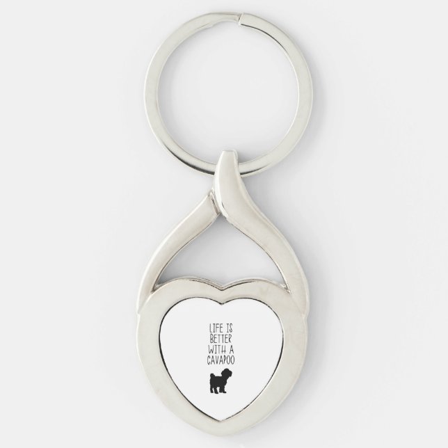 Life Is Better With A Cavapoo  Key Ring (Front)