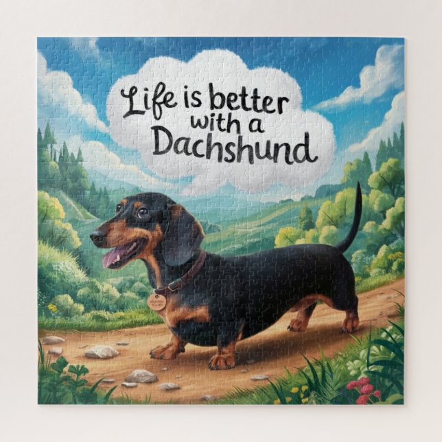 Life Is Better With A Dachshund Jigsaw Puzzle (Vertical)