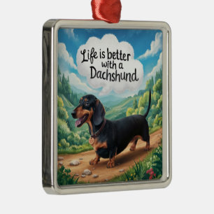 Life Is Better With A Dachshund Metal Tree Decoration