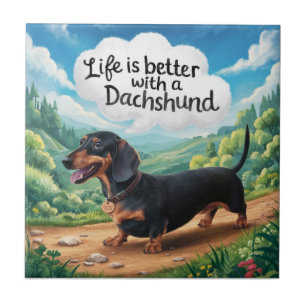 Life Is Better With A Dachshund Tile
