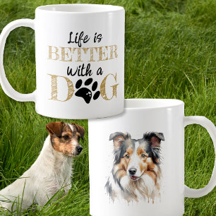 Life Is Better With a Dog collie gift Coffee Mug