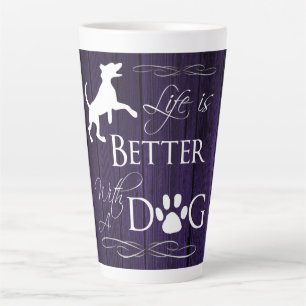 Life is better with a Dog Latte Mug - Purple