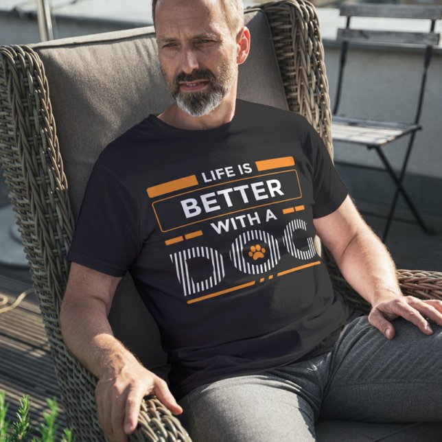 Life is better with a dog modern grey and white  Tri-Blend shirt (Creator Uploaded)