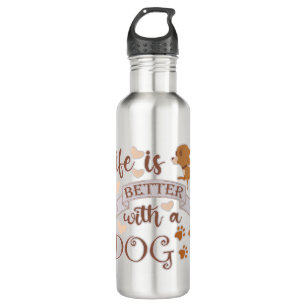 Life is Better With a Dog quote funny chihuahua 710 Ml Water Bottle