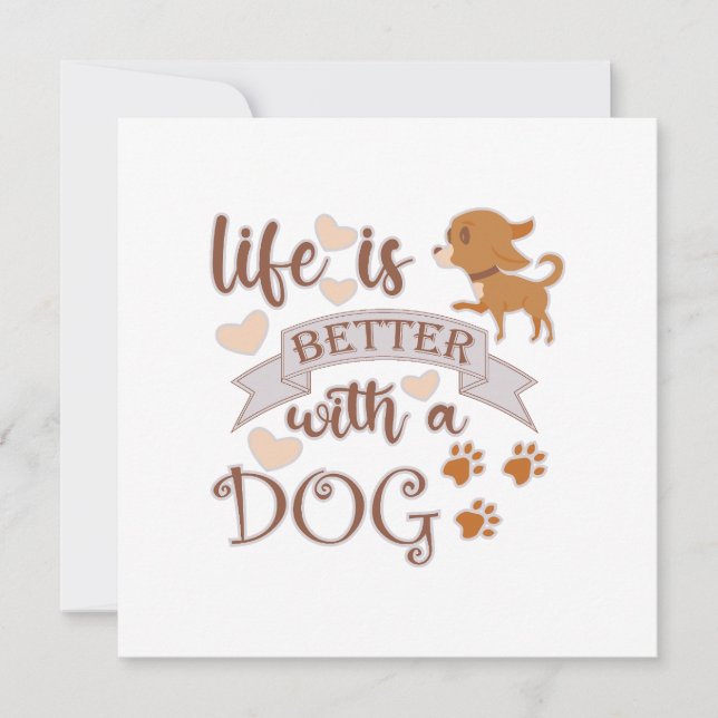 Life is Better With a Dog quote funny chihuahua Card (Front)