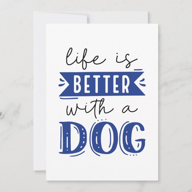 Life Is Better With A Dog Thank You Card (Front)