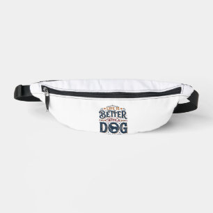 Life Is Better With a Dog Vintage Engraving Design Bum Bags