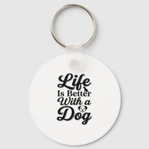Life Is Better With a Dog Vintage Pet Lover Shirt_ Key Ring