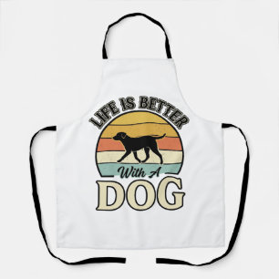 Life Is Better With A Dog Vintage Shirt Design_1 Apron