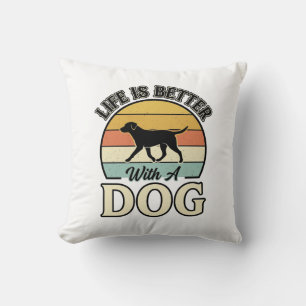 Life Is Better With A Dog Vintage Shirt Design_1 Cushion