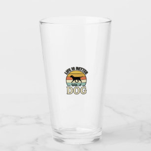 Life Is Better With A Dog Vintage Shirt Design_1 Glass