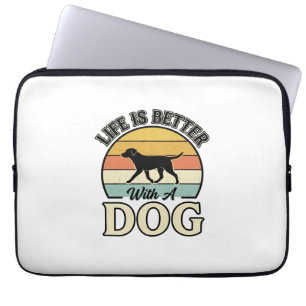 Life Is Better With A Dog Vintage Shirt Design_1 Laptop Sleeve