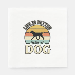 Life Is Better With A Dog Vintage Shirt Design_1 Napkin