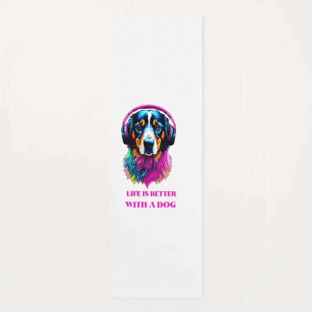 Life is Better with a Dog Yoga Mat (Front)