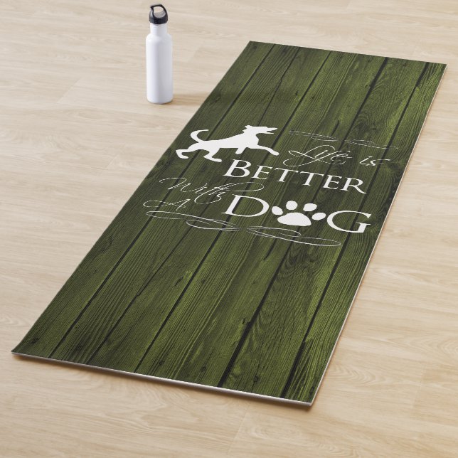 Life is better with a Dog Yoga Mat - Green (In Situ)