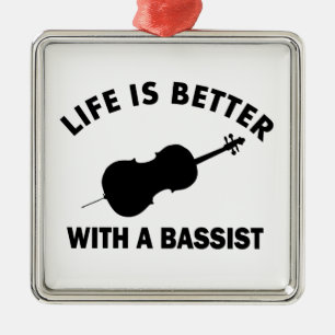 Life is better with a double bass metal tree decoration
