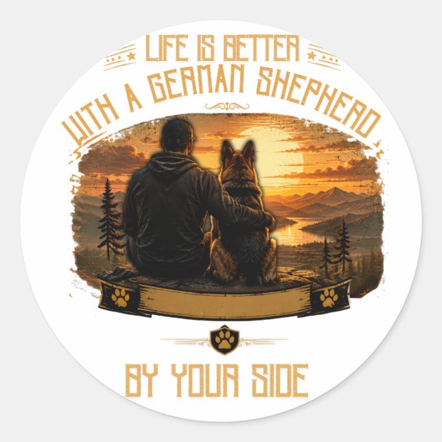 Life Is Better With A German Shepherd Dad sticker (Front)