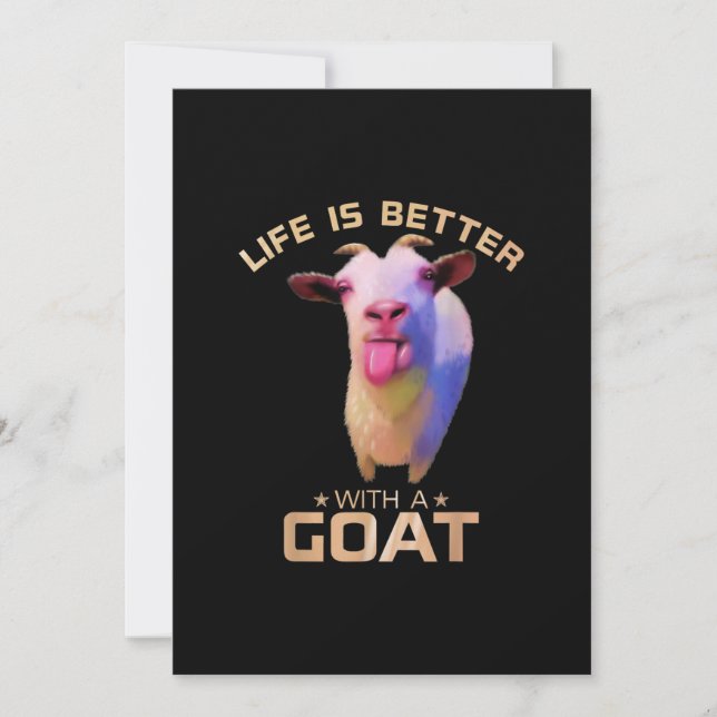 Life Is Better With A Goat Gift Holiday Card (Front)