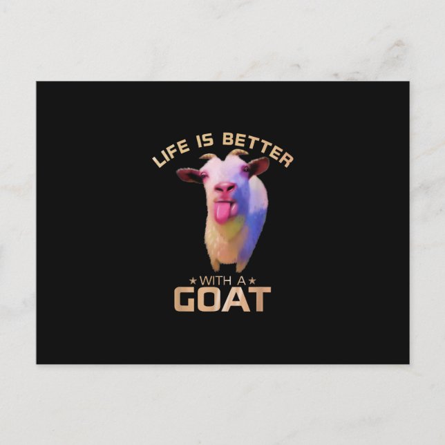 Life Is Better With A Goat Gift Invitation Postcard (Front)