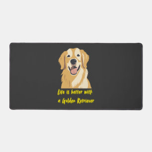 Life Is Better With a Golden Retriever � Dog Lover Desk Mat