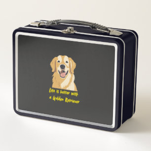 Life Is Better With a Golden Retriever � Dog Lover Metal Lunch Box