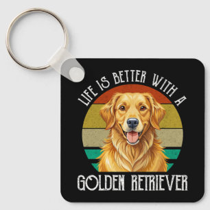 Life Is Better With A Golden Retriever Key Ring
