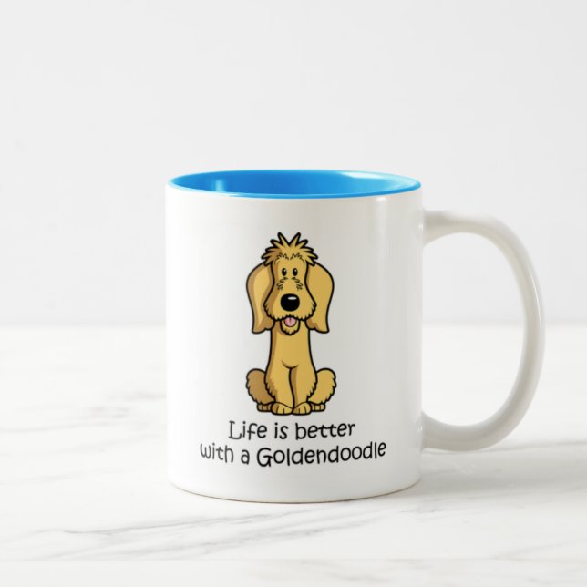Life Is Better With A Goldendoodle Two-Tone Coffee Mug (Right)