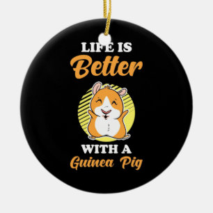 Life is Better With A Guinea Pig Ceramic Tree Decoration