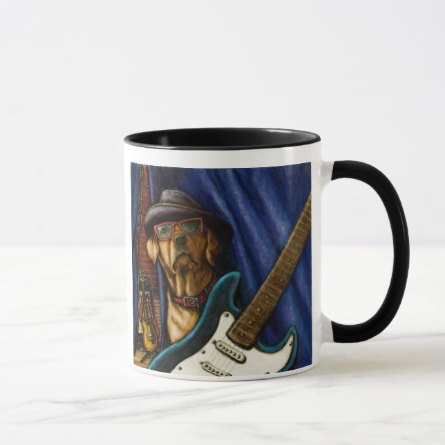"Life is Better With a Guitar" Yellow Labrador Mug (Right)