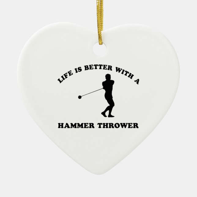 Life is better with a Hammer Thrower Ceramic Tree Decoration (Front)