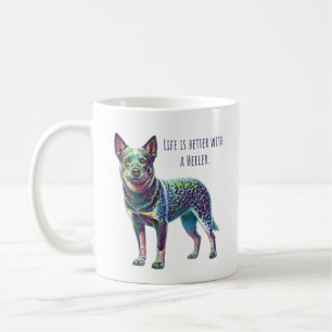 Life is Better with a Heeler Blue Heeler Dog Coffee Mug