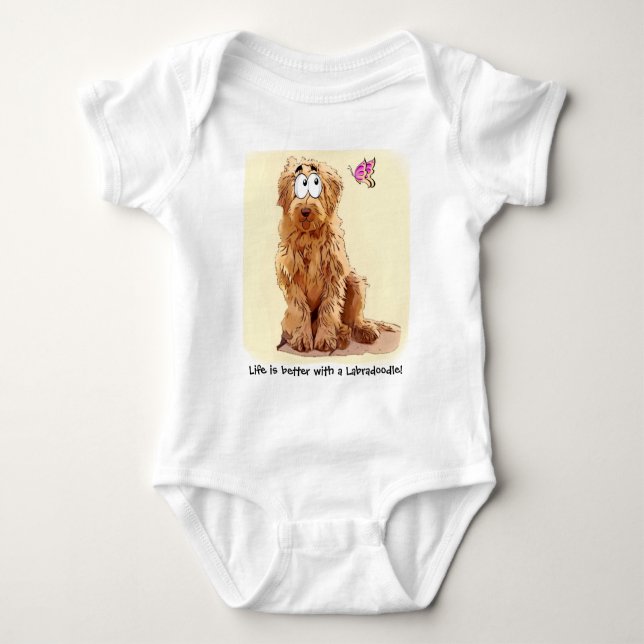 Life is better with a Labradoodle Baby Bodysuit (Front)