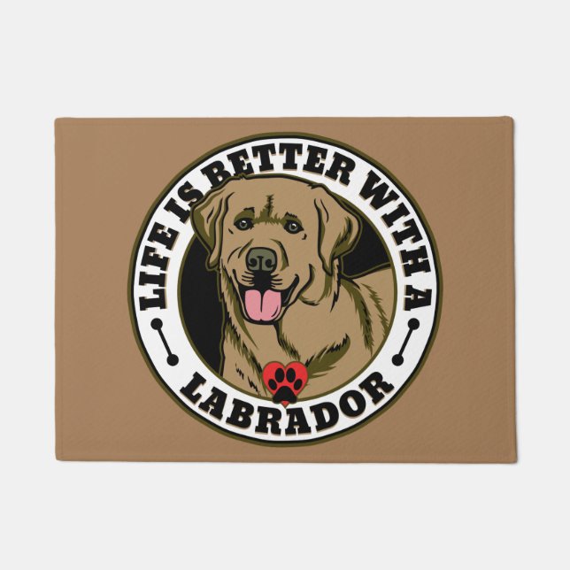 Life Is Better With A Labrador - Tan Doormat (Front)
