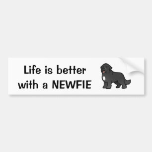 Life Is Better with a Newfie Newfoundland Dog Bumper Sticker