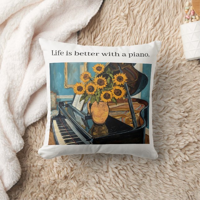 Life is better with a piano - beautiful art! cushion (Blanket)