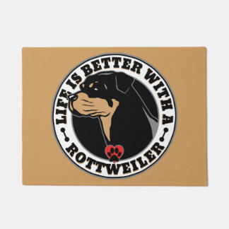 Life Is Better With A Rottweiler Doormat