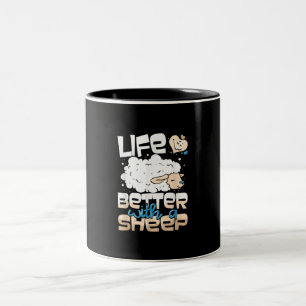 Life Is Better With A Sheep Sheep Farmer Gift Two-Tone Coffee Mug