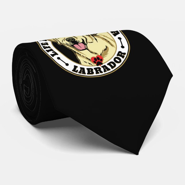 Life Is Better With A White Labrador Dog Breed Tie (Rolled)