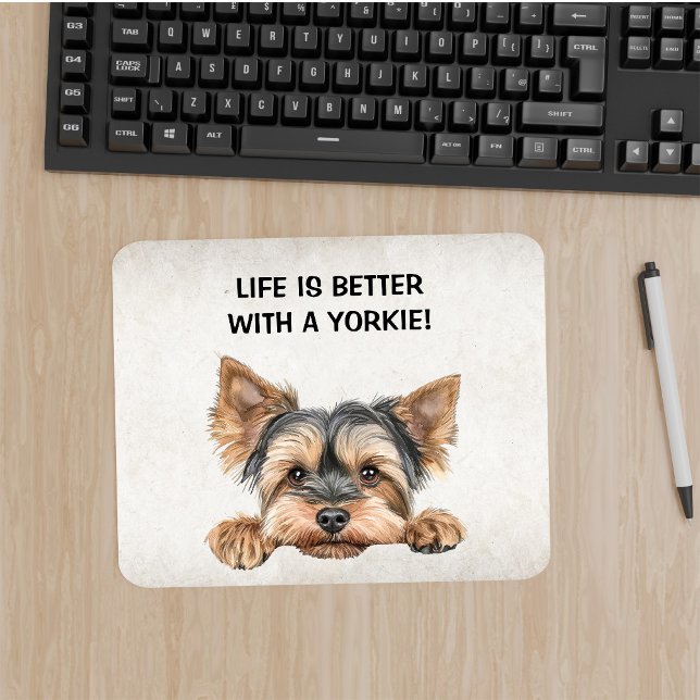 Life is Better with a Yorkie - Peeking Yorkie Mouse Mat (Creator Uploaded)