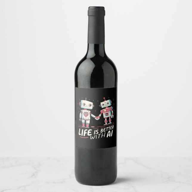 Life is better with AI Wine Label (Front)