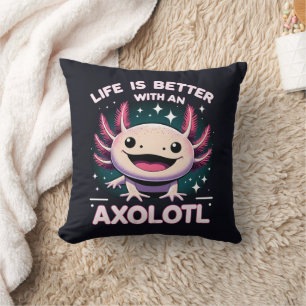 Life is Better with An Axolotl, Kids Axolotl Lover Cushion