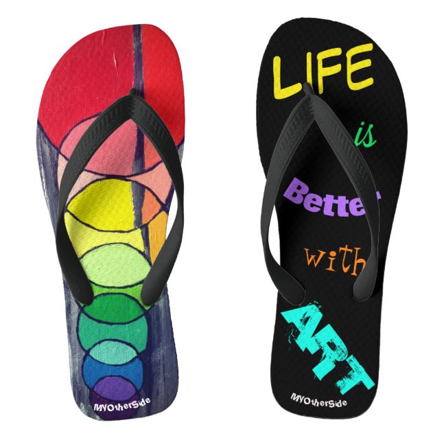 Life is Better with Art Flip Flops (Footbed)
