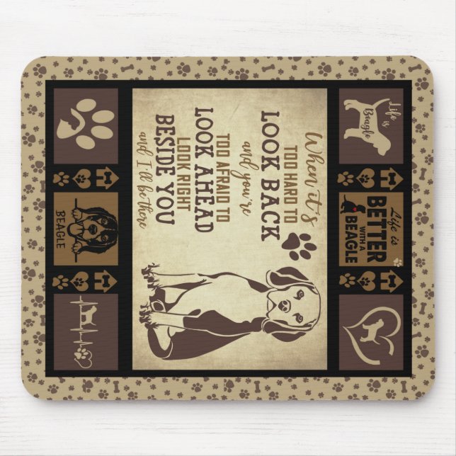 Life Is Better With Beagle Dog Blanket, Mouse Mat (Front)