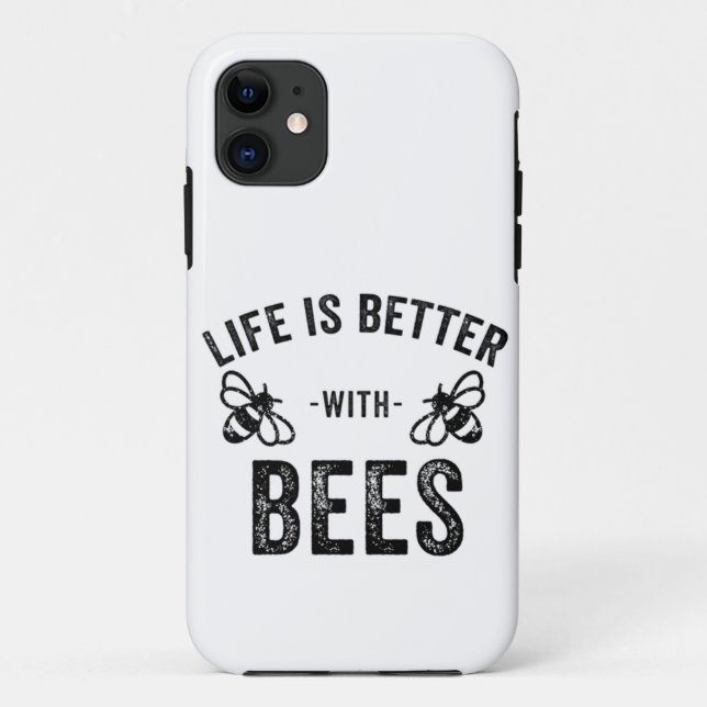 Life is Better with Bees cool honey bee Animal Fan Case-Mate iPhone Case (Back)