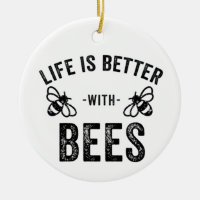 Life is Better with Bees cool honey bee Animal Fan