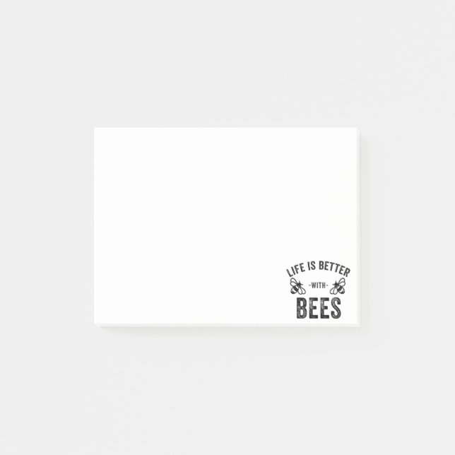 Life is Better with Bees cool honey bee Animal Fan Post-it Notes (Front)