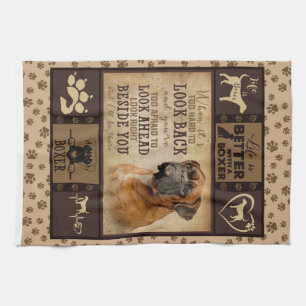 Life Is Better With Boxer Fleece Blanket, Dog Love Tea Towel