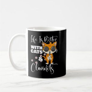 Life Is Better With Cats And Clarinets Kitty Clari Coffee Mug