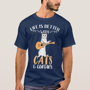 Life Is Better With Cats And Guitars Premium T-Shirt
