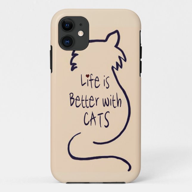 Life is Better with Cats Case-Mate iPhone Case (Back)